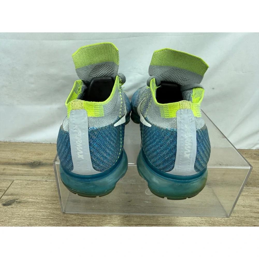 Nike Air VaporMax Flyknit‎ Cool Grey Blue Lagoon Volt 849558-022 Mens 11